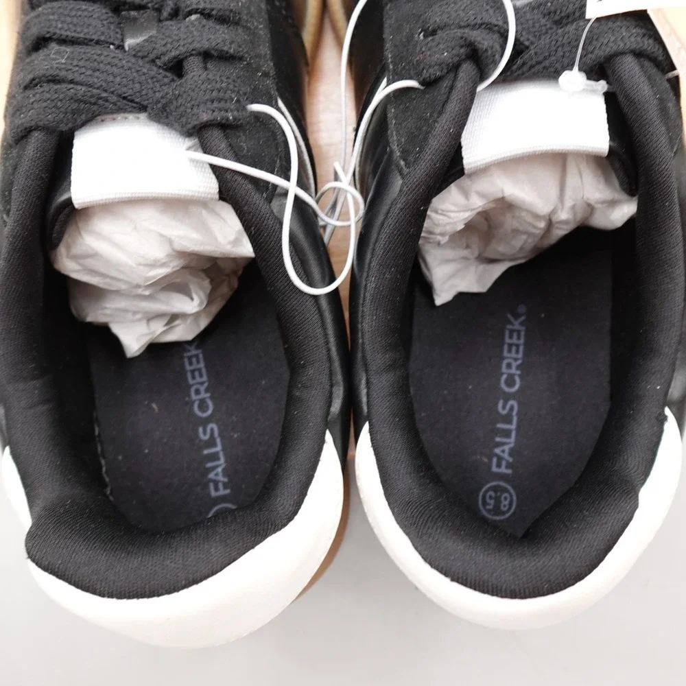 Falls Creek Women's Size 8.5 M Black Nora Sneakers Gum NWT 45 MSRP‎
